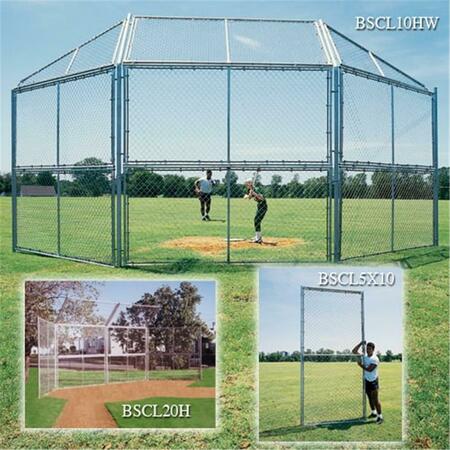 SPORT SUPPLY GROUP Chain Link Backstop-10 ft. with Hood & Wings BSCL10HW